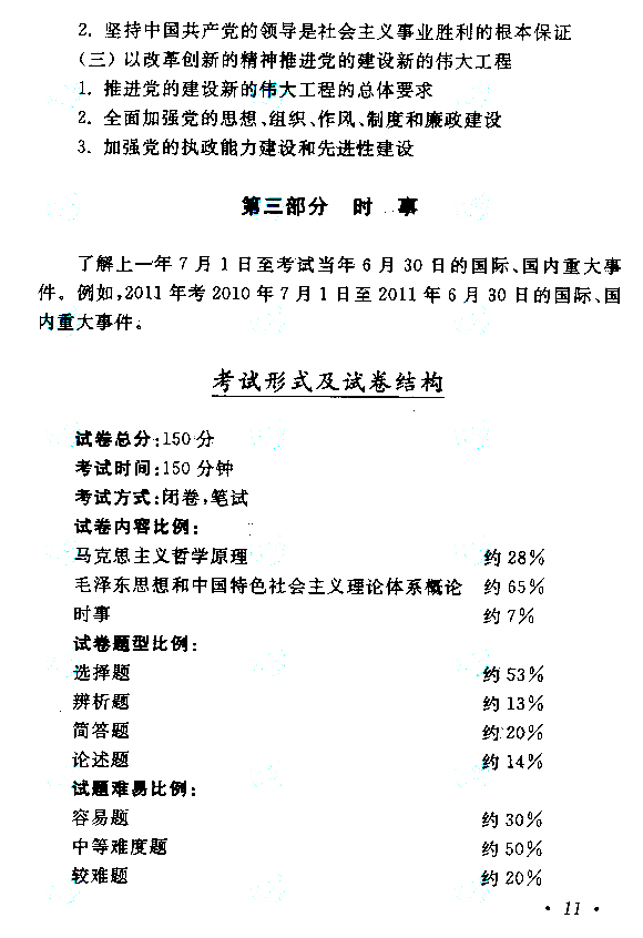 2019年成人高考专升本《政治》考试大纲