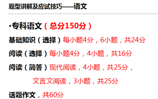 江西成考高起专语文复习技巧